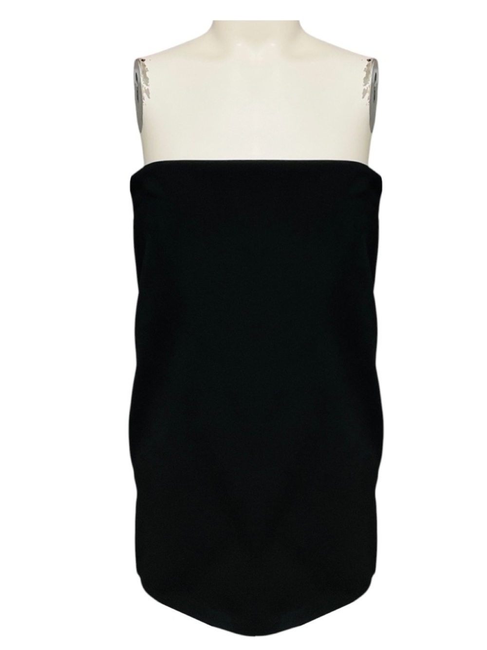 16ARLINGTON BLACK BLAISE STRAPLESS CREPE AND SATIN MINI DRESS / TOP